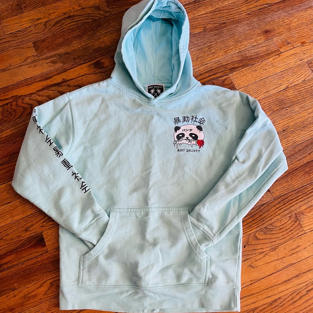 RIOT SOCIETY Panda Drip Boys Hoodie Size L